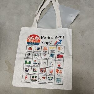 Nwt Retirement Bingo Canvas Tote Bag